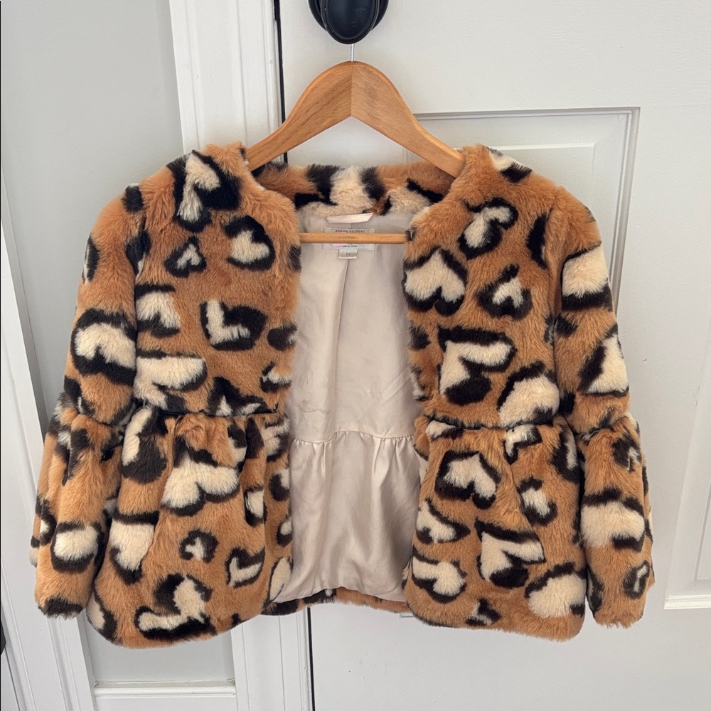 Fabulous Furs Girls Faux Fur Jacket in Tan and Black